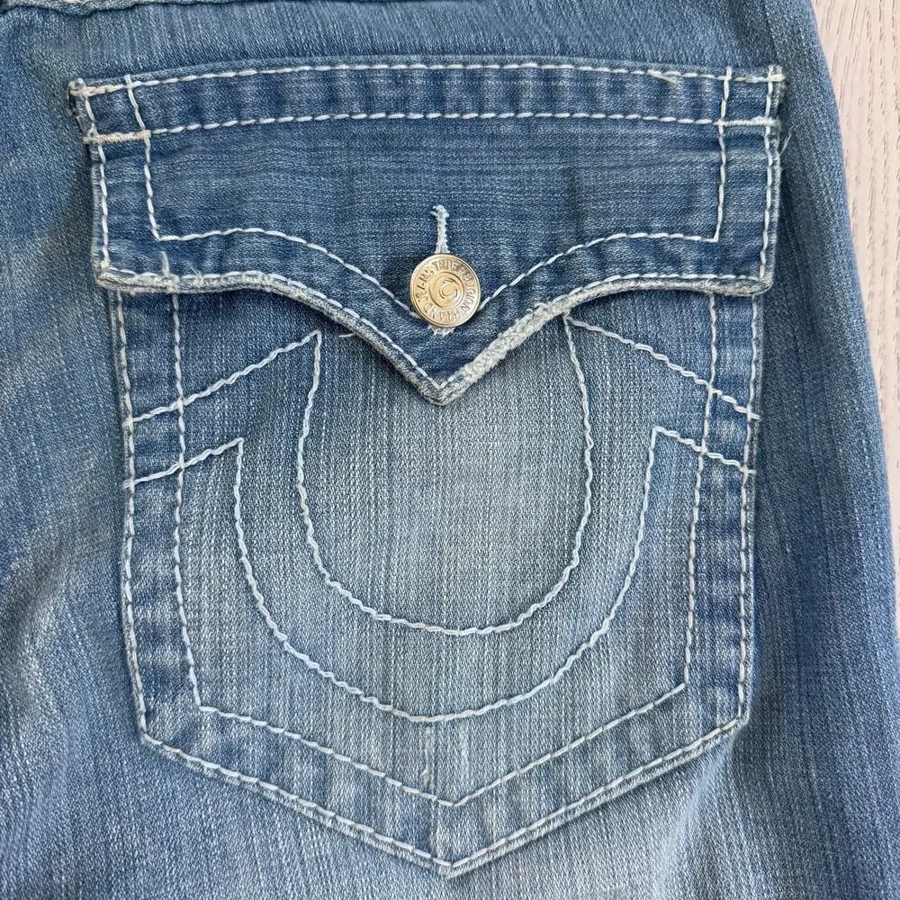 Vintage Y2K Made in USA True Religion Joey Distressed Bootcut Low Rise Jeans 32